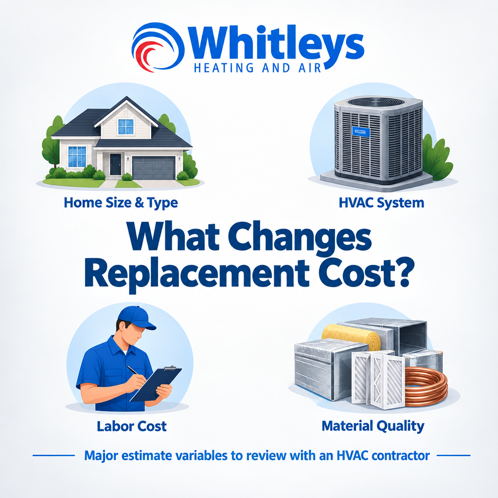 Cost factor chart grouping equipment, ductwork, electrical, access, and labor considerations